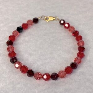 Swarovski crystal Round bracelet pink red gold